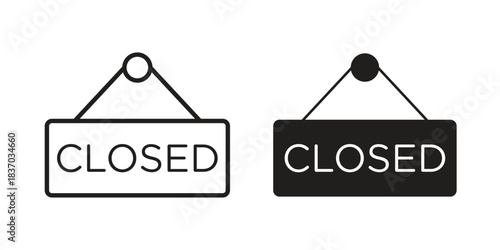 Closed icons symbol, logo illustration. Vector graphics set