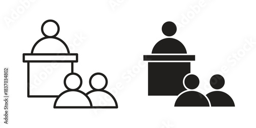 Convention icons symbol, logo illustration. Vector graphics set