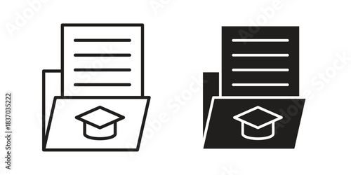 Curriculum icons symbol, logo illustration. Vector graphics set