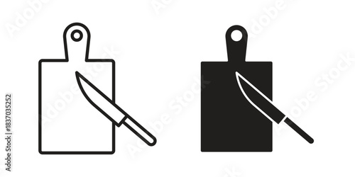 Cutting board icons symbol, logo illustration. Vector graphics set