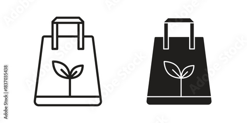 Eco bag icons symbol, logo illustration. Vector graphics set