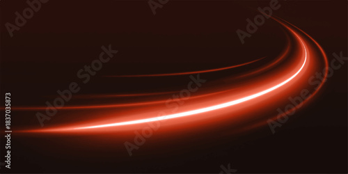 Abstract red fire wave design with bright blue glowing lines and dark energy space backdrop. Abstract background of luminous lines. Laser rays. Abstract red light lines on dark background. Light trail