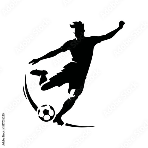 Football Player Black Vector Icon