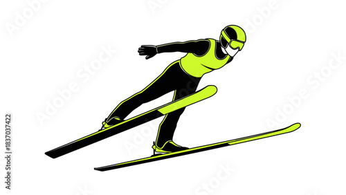 Dynamic speed skater in aerodynamic black suit leans low for maximum velocity during intense competition