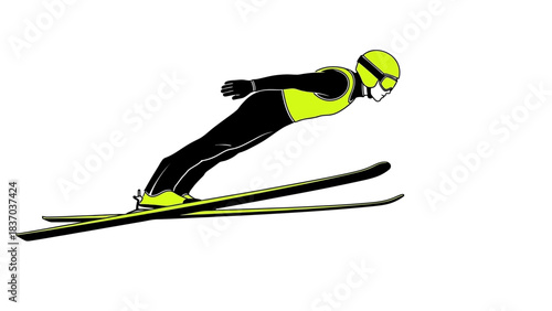 Dynamic speed skater in aerodynamic black suit leans low for maximum velocity during intense competition