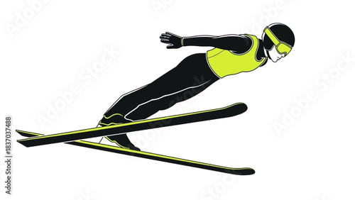 Dynamic speed skater in aerodynamic black suit leans low for maximum velocity during intense competition