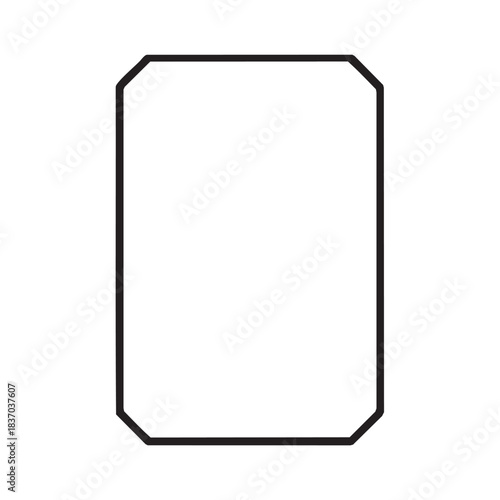 Minimalist picture frame with mitered corners and thick black outline isolated on white background