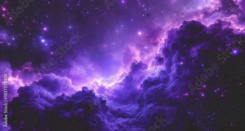 Purple Deep Space Cosmic Nebula Glow