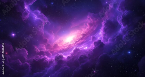 Purple Deep Space Cosmic Nebula Glow
