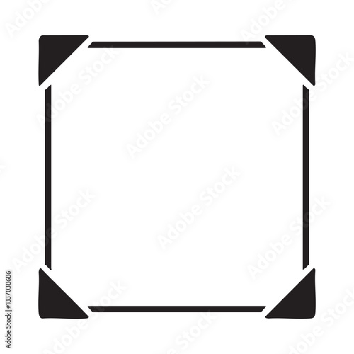 Photo album frame or border in black color, ideal for pictures on a clean white background