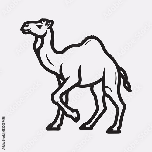 A camel line art design vector