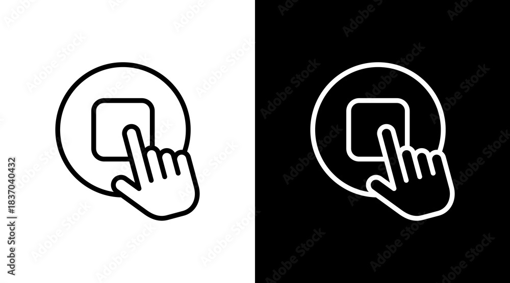 Obraz premium Stop Button White Icon Set Design