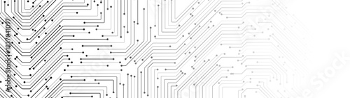 White Circuit Board Background with Modern Tech Chip Line Pattern, Ideal for Technology, Semiconductor, and Digital Themes. Vector Illustration.