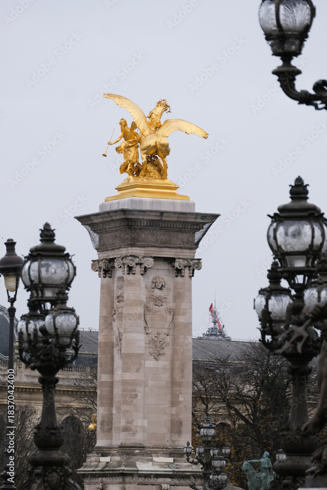 Obraz premium arquitetura paris frança vista cidade telhados eiffel