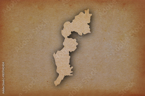 Map of Burgenland on grunge paper