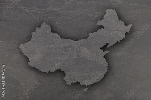 Karte von China auf dunklem Schiefer