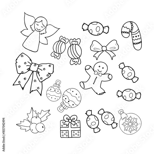 set of funny cartoon kids
Set of Christmas elements in PNG 
Christmas Ornaments 