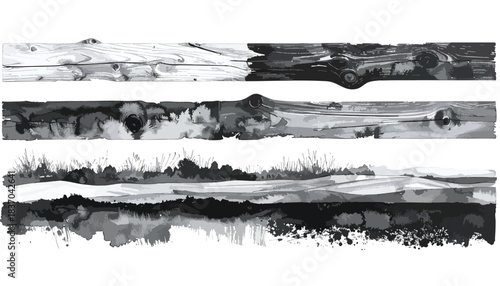 Wood and water abstract monochrome bands