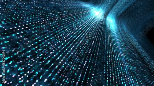 Abstract space tunnel made of particles