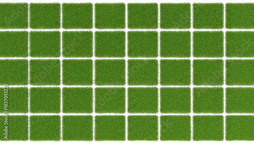 Green Grass Squares Arranged in Grid Pattern