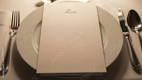 Elegant table setting with menu for a fine dining experience