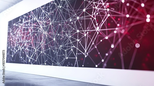 A whiteboard with a gradient of deep red and black