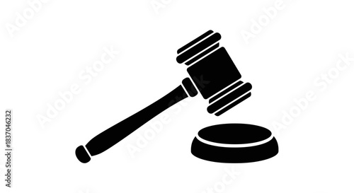 Judge Gavel Striking for Justice Symbol – Legal Illustration