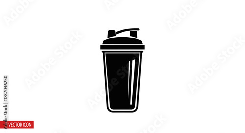 Protein Shaker Bottle Silhouette – Fitness and Nutrition Icon