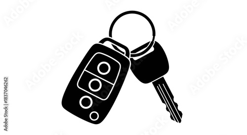 Car Key and Remote Fob Illustration for Automotive Use