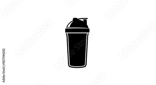 Protein Shaker Bottle Silhouette – Fitness and Nutrition Icon