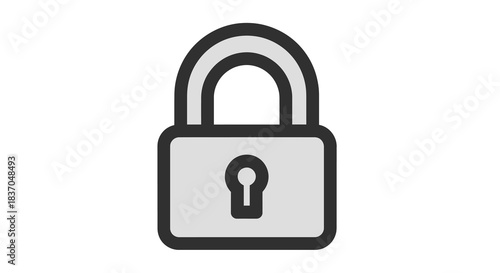 Simple padlock icon with keyhole a flat vector design element for digital security and privacy applications isolated on white background