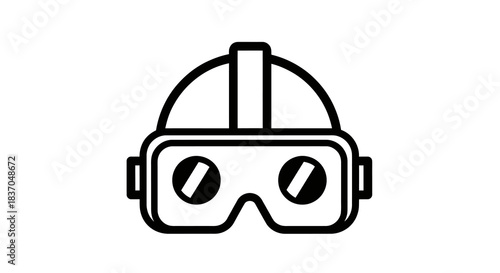 Modern Virtual Reality Headset Outline Icon for Immersive Digital Experiences