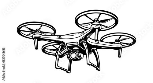 Quadrotor Drone Flying in the Air with Camera