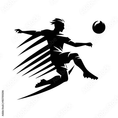 Football Player Black Vector Icon