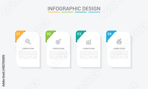 infographic design with 4 options or steps. Infographics for business concept. Can be used for presentations workflow layout, banner, process, diagram, flow chart, info graph, annual report.