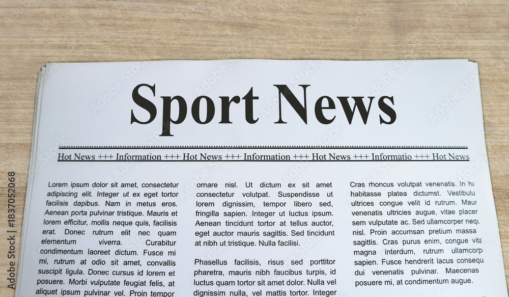 Obraz premium A newspaper with the headline Sport News