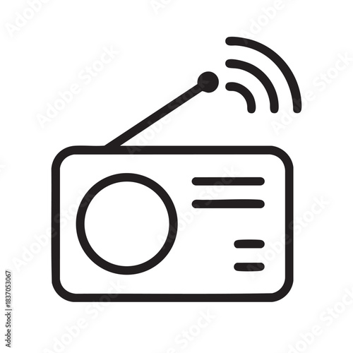 Radio line icon vector illustration isolated on white background