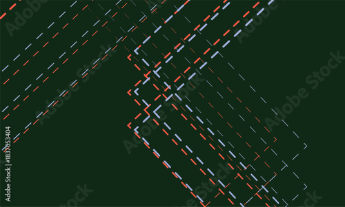 Vibrant modern gradient backdrop features bold dashed chevron, creating a dynamic, contemporary mood. Ideal for tech, marketing, and creative portfolios needing a stylish geometric accent.