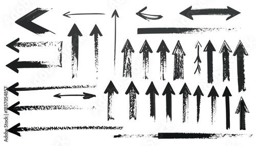 Assorted hand-drawn black arrow illustrations on white