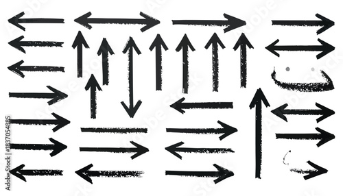 Hand-drawn-style black arrows on white background