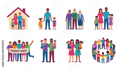 Diverse Family Concepts Unity Generations Modern Traditional Chosen Family Community Love Home