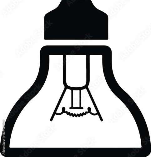 Incandescent Light Bulb Icon Outline filament glass