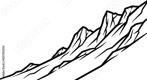 Jagged Mountain Range Outline mountains peaks