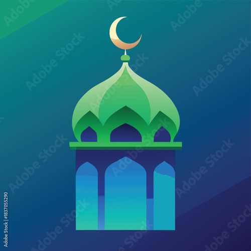 islamic mosque in blue