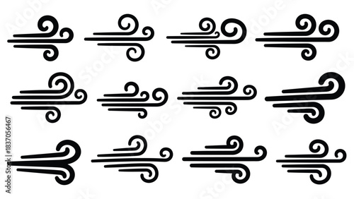 Wind icons set weather flow