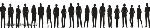 vector black and white background business people are silhouette art