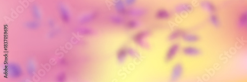 Abstract blurred leaf inspired backdrop with a gentle gradient mesh illustration and soft lilac leaves.
