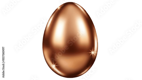 A shiny copper egg with sparkling highlights