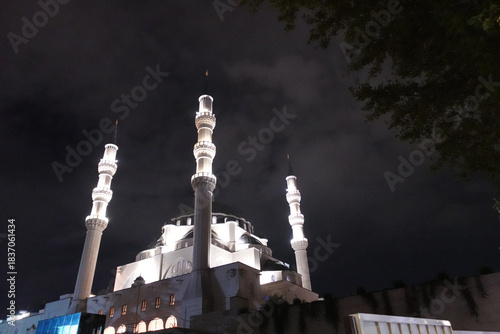 Tirana, Albania, October 17th 2025; Standing in awe before the majestic Namazgah Mosque, a symbol of faith, unity, and architectural brilliance in the heart of Tirana.