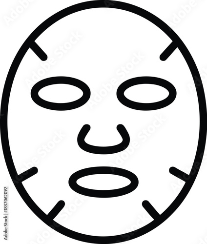 Sheet mask vector icon skincare beauty treatment facial mask graphic